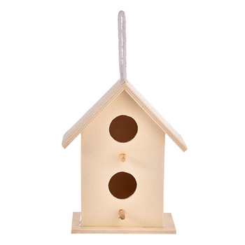 Ξύλινη Φωλιά Πτηνών Κρεμαστό Σπίτι Φυσικό ξύλινο Κλουβί Χώρος ανάπαυσης Επιτοίχιο Υπαίθριο Σπιτάκι πουλιών Ξύλινο κουτί Πέρκα Προμήθειες Νέο