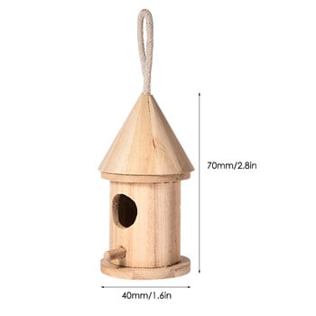 Дървено гнездо за птици Висяща къща Естествена дървена клетка Място за почивка Монтирана на стена Външна къщичка за птици Дървена кутия Консумативи за костур Ново
