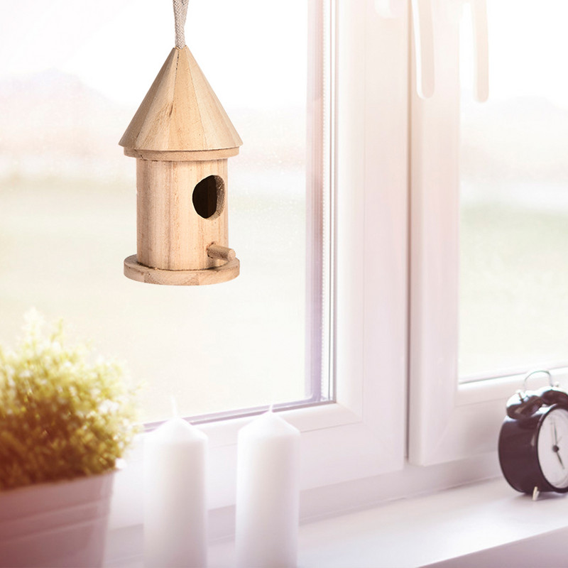 Drveno ptičje gnijezdo Viseća kućica Prirodni drveni kavez Mjesto za odmor Zidna vanjska kućica za ptice Drvena kutija Smuđ Oprema Novo