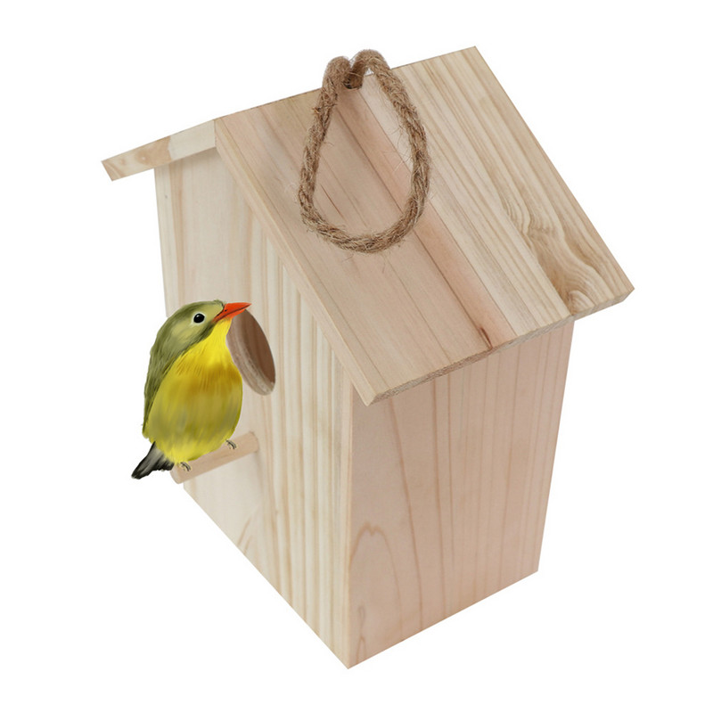 Wood Bird Nests Βεντούζα Visible Bird Home Garden Window Birdhouse Outdoor Wild Birds Feed Dispenser Food Container House #WO