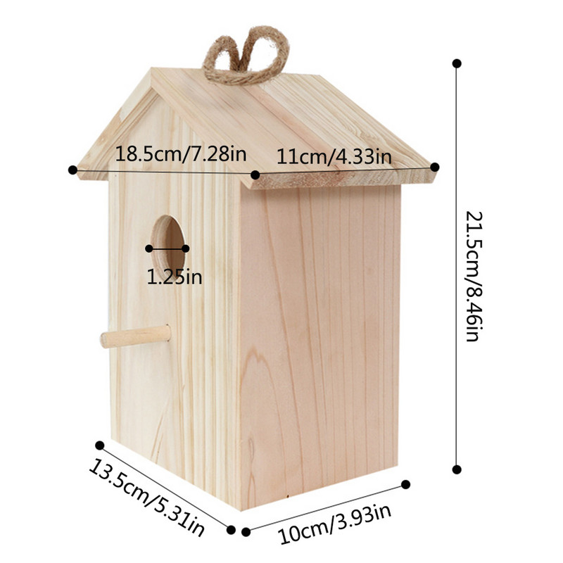 Wood Bird Nests Βεντούζα Visible Bird Home Garden Window Birdhouse Outdoor Wild Birds Feed Dispenser Food Container House #WO