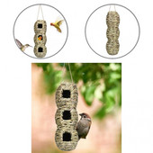 Viseća travnata koliba za ptice s 3 rupe ručno pletenog gnijezda za ptice, udobno vanjsko stanište za ptice putem isporuka