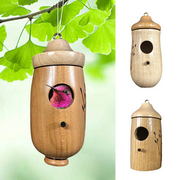 Χειροποίητο Ξύλινο Κρεμαστό Σπίτι κολιμπρί Σαλέ Mini Bird Nests Κλουβί για Όμορφη Εξωτερική Αίθριο Διακόσμηση Κήπου Υπνοδωμάτιο για κατοικίδια