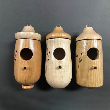Χειροποίητο Ξύλινο Κρεμαστό Σπίτι κολιμπρί Σαλέ Mini Bird Nests Κλουβί για Όμορφη Εξωτερική Αίθριο Διακόσμηση Κήπου Υπνοδωμάτιο για κατοικίδια