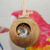 2 Tipuri Drăguț Design Confortabil Cochilie de Cocos Naturală Casă de cuibărit pentru păsări Cușcă pentru animale de companie de dimensiuni mici, Perus, Finche, Vrăbii