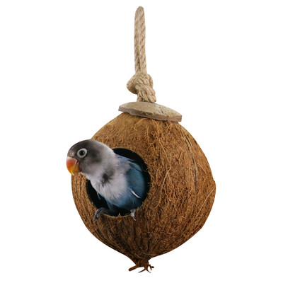 2 Tipuri Drăguț Design Confortabil Cochilie de Cocos Naturală Casă de cuibărit pentru păsări Cușcă pentru animale de companie de dimensiuni mici, Perus, Finche, Vrăbii