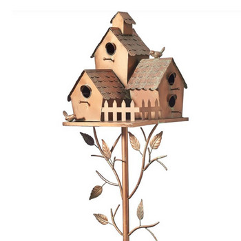 Ανθεκτικό Bird House Δώρο Διακόσμηση κήπου εξωτερικού χώρου με πασσάλους Αυλή Ελκυστική εξαίσια μεταλλική τροφοδοσία σπιτιού Αίθριο Στολίδι γκαζόν