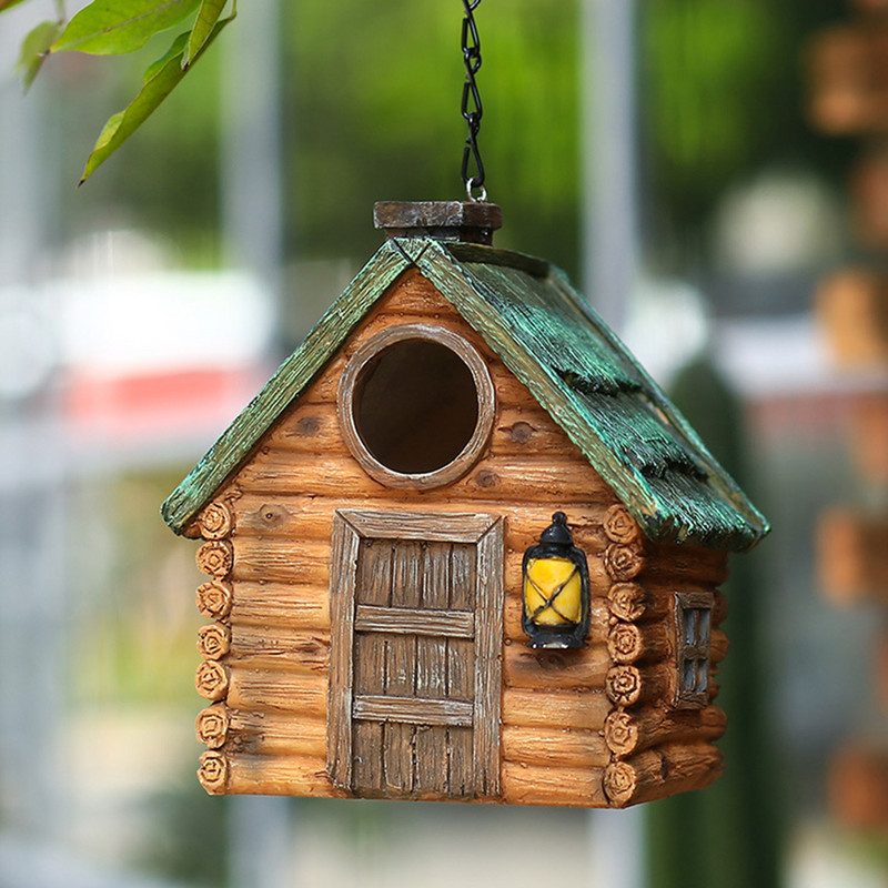 Case de păsări pentru agățat în exterior case de păsări agățate decorative din rășină cuib natural de păsări pentru case de păsări de exterior pentru a adăuga culoare și