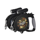 Lesă retractabilă pentru câini, 8 m, lesă pentru animale de companie rezistentă, pentru câini de talie medie, mare, plimbare, lesă de alergare, frânghie cu lanternă LED