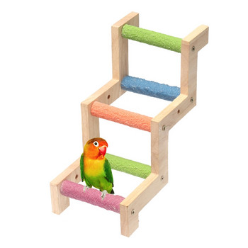 Παιχνίδι για μάσημα χάμστερ για δόντια Παιχνίδια πουλιών με σκάλα αναρρίχησης στη γέφυρα από φυσικό ξύλο