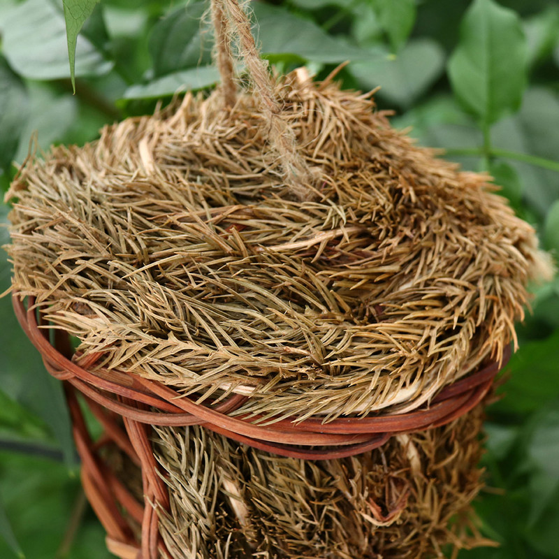 1 gab. Zāles aušanas putnu būris, DIY, ar rokām barojošs putnu ligzda Dārza putnu māja piekarināmi dekorēšanas piederumi