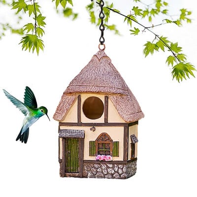 Căsuțe decorative suspendate pentru păsări, bine făcute, decor pentru casă de păsări de grădină, cuib pentru interior și exterior