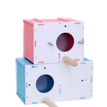 Кутия за размножаване на домашни любимци Птици Папагал Вълнисто папагало Кутия за разплод Кутия за гнезда Кутия за гнездо Изолация на гнездо Къщичка за птици
