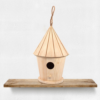 Ξύλινη Φωλιά Πουλιών Κρεμαστό Σπίτι για Πουλιά Φυσικό Ξύλινο Κλουβί Πουλί Χώρος ανάπαυσης Επιτοίχιο Υπαίθριο Σπιτάκι πουλιών Ξύλινο κουτί 20Arl16