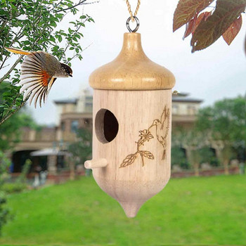Διακοσμητικά ξύλινα σπιτάκια πουλιών για υπαίθρια κρεμασμένα χελιδόνια σπουργίτι που φωλιάζουν κολιμπρί Σπίτι για εσωτερική διακόσμηση κήπου