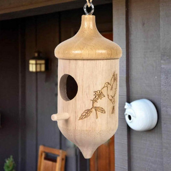 Декоративни дървени къщички за птици за окачване на открито лястовица врабче гнездяща колибри къща за вътрешен външен градински декор