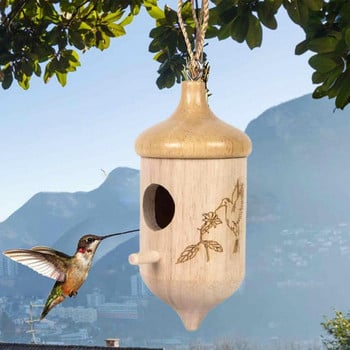 Διακοσμητικά ξύλινα σπιτάκια πουλιών για υπαίθρια κρεμασμένα χελιδόνια σπουργίτι που φωλιάζουν κολιμπρί Σπίτι για εσωτερική διακόσμηση κήπου