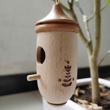 Декоративни дървени къщички за птици за окачване на открито лястовица врабче гнездяща колибри къща за вътрешен външен градински декор