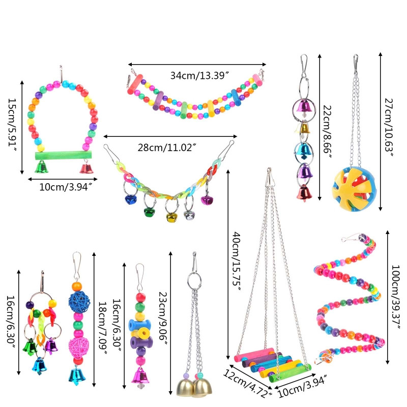 5/6/10 Pack Παιχνίδια πουλιών για παπαγάλους Swing Ladder Hammock Perch Parrot Chiw Παιχνίδια Κατάλληλο μέγεθος Απελευθερώνει Ανία & Άγχος