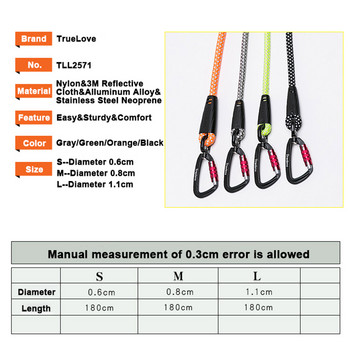 TrueLove Dog Pet Leash Nylon με αντανακλαστικό γάντζο αλουμινίου - κράμα από ανοξείδωτο ατσάλι D-ring λαβή νεοπρενίου πεζοπορίας TLL2571