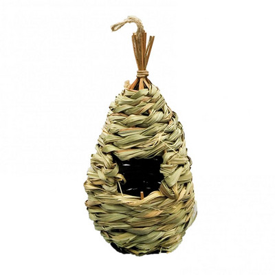 Ψάθινο πουλί Φωλιά Χειροποίητο υφαντό γρασίδι Κλουβί αυγό κρεμαστό παπαγάλο Σπίτι Διακόσμηση κήπου Jaulas Para Pájaros Κλουβί Oiseaux Bird Cage