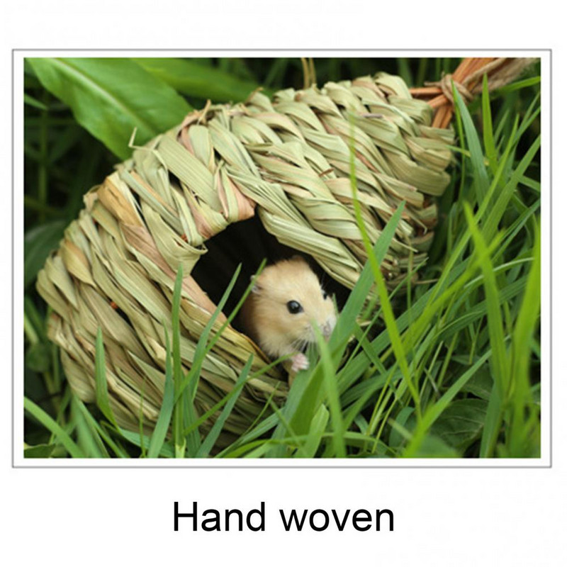 Ψάθινο πουλί Φωλιά Χειροποίητο υφαντό γρασίδι Κλουβί αυγό κρεμαστό παπαγάλο Σπίτι Διακόσμηση κήπου Jaulas Para Pájaros Κλουβί Oiseaux Bird Cage