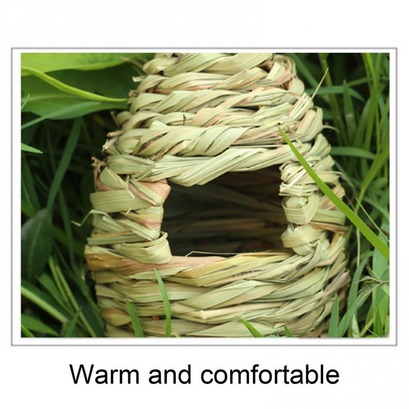 Ψάθινο πουλί Φωλιά Χειροποίητο υφαντό γρασίδι Κλουβί αυγό κρεμαστό παπαγάλο Σπίτι Διακόσμηση κήπου Jaulas Para Pájaros Κλουβί Oiseaux Bird Cage