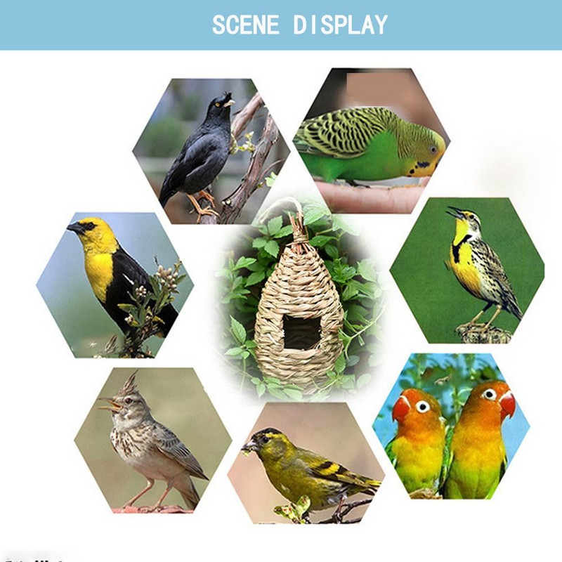 Novo ručno tkano prirodno travnato uređenje dvorišta Gnijezdo kolibrića Kućice za ptice Gnijezdo za sklonište Ručno izrađena koliba za ptice