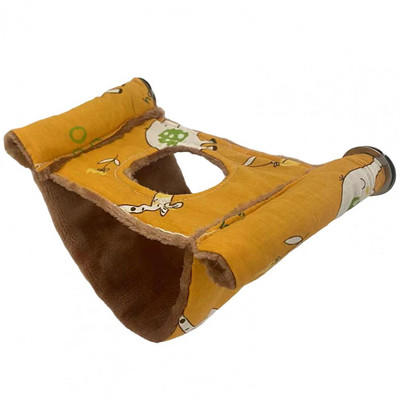 1 set Cuibul de papagal imprimat cu desene animate moale, confortabil, pentru hamster, hamac pentru pasăre, pentru cușcă pentru animale de companie