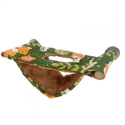 1 set Cuibul de papagal imprimat cu desene animate moale, confortabil, pentru hamster, hamac pentru pasăre, pentru cușcă pentru animale de companie