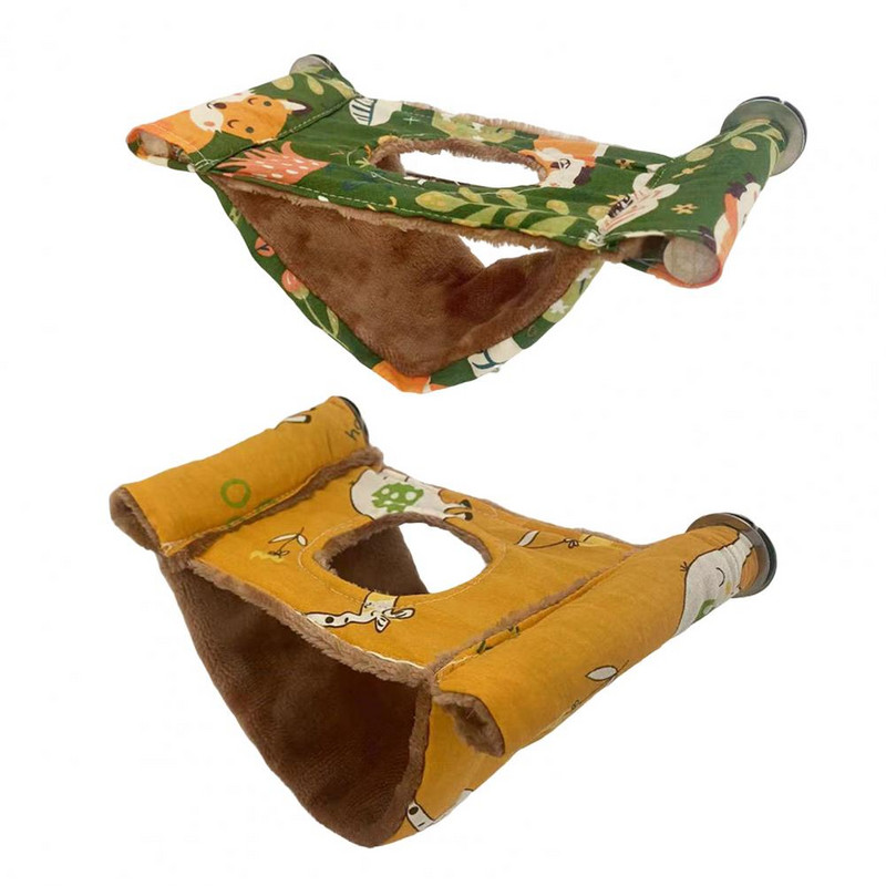 1 set Cuibul de papagal imprimat cu desene animate moale, confortabil, pentru hamster, hamac pentru pasăre, pentru cușcă pentru animale de companie