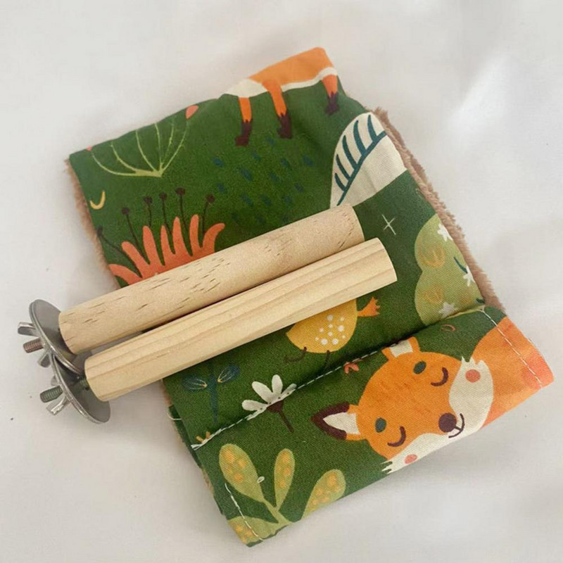 1 set Cuibul de papagal imprimat cu desene animate moale, confortabil, pentru hamster, hamac pentru pasăre, pentru cușcă pentru animale de companie