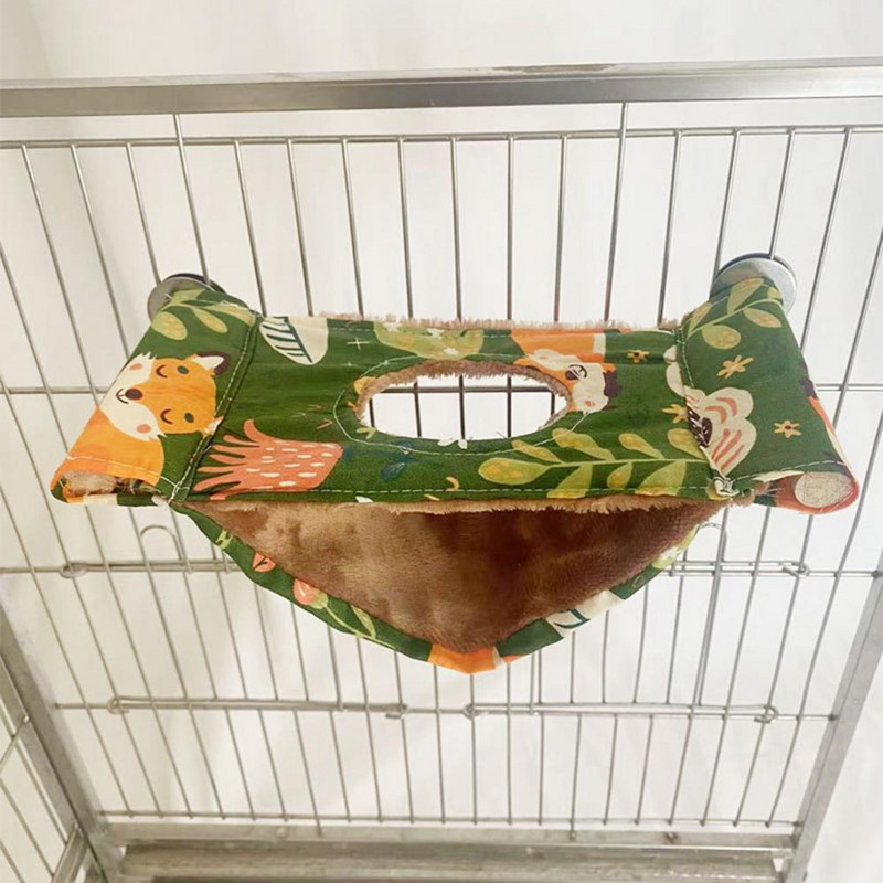 1 set Cuib de papagal drăguț păstrează căldura Casă de păsări imprimeu desen animat Cuib pentru animale de companie Casă de hamster de pasăre Pat suspendat Somn