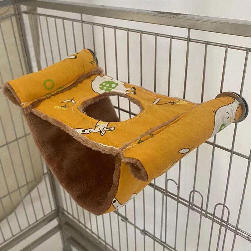 1 set Cuib de papagal drăguț păstrează căldura Casă de păsări imprimeu desen animat Cuib pentru animale de companie Casă de hamster de pasăre Pat suspendat Somn