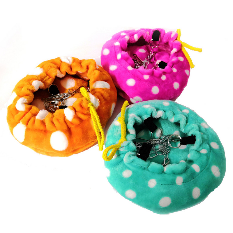 3 värvi papagoi puur Talvine soe linnu võrkkiik rippuvad täpid voodi hamster Väike mini lemmiklooma magamiskoti pesa ketiga oravale