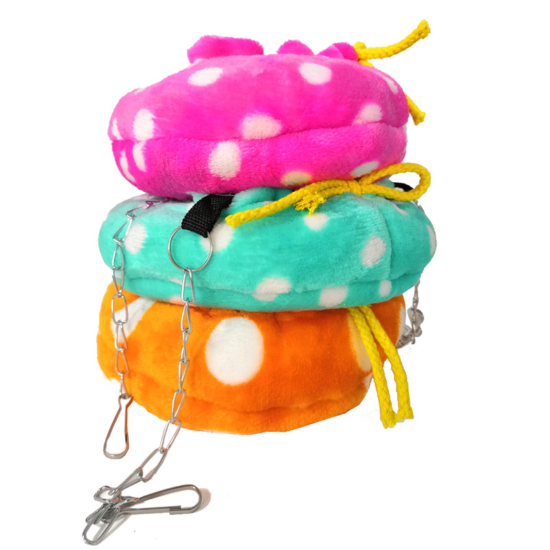 3 värvi papagoi puur Talvine soe linnu võrkkiik rippuvad täpid voodi hamster Väike mini lemmiklooma magamiskoti pesa ketiga oravale