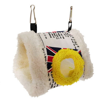 1gab Papagaiļu šūpuļtīkls Putnu ligzda Mīksts plīša mājdzīvnieku būris piekarināma gulta silta ērta kvadrātveida ala maziem dzīvniekiem papagailis telšu māja