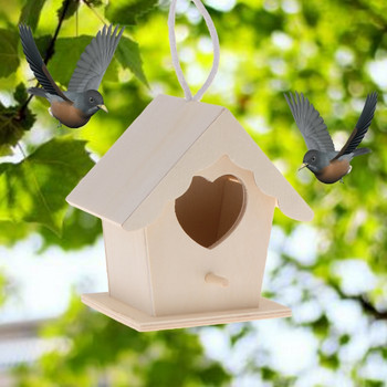 1 Pc Bird Nest Σπίτι από φυσικό ξύλο σε σχήμα στρογγυλού παπαγάλου επιτοίχια κρεμαστή φωλιά Προμήθειες για κατοικίδια