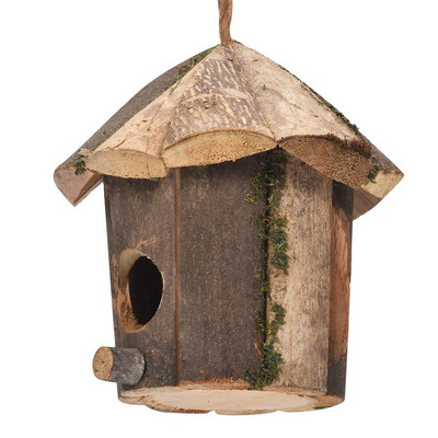 Реколта Chickadee Bird House Nest Hummingbird House за външно окачване на птици за гнездене Естествена дървена градинска кутия за къщички за птици