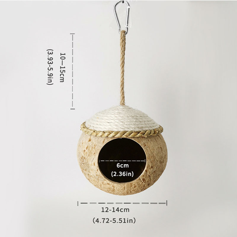 Φωλιά πουλιού με κέλυφος καρύδας Προμήθειες κατοικίδιων με κέλυφος καρύδας Φωλιά χάμστερ παιωνία Φωλιά παπαγάλου Κλουβί πουλιών Διακόσμηση Φωλιά πουλιών