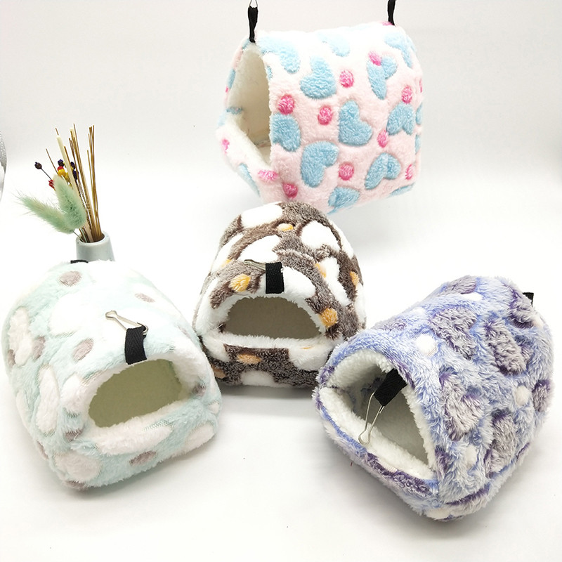 Patul de iarnă cald pentru hamsteri hamac agățat cuib acasă cușcă pentru animale mici lenjerie de pat pentru cobai veveriță care se joacă dormind