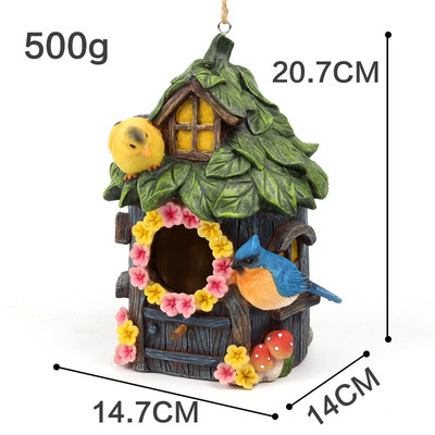 Garden Parrot Outdoor Bird House Winter Warm Green Bird Nest Κρεμαστή φωλιά Ρητίνης Crafts Διακόσμηση σπιτιού vogelhaus