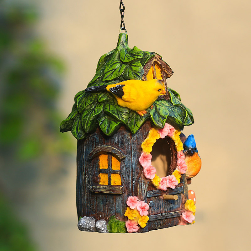 Garden Parrot Outdoor Bird House Winter Warm Green Bird Nest Κρεμαστή φωλιά Ρητίνης Crafts Διακόσμηση σπιτιού vogelhaus