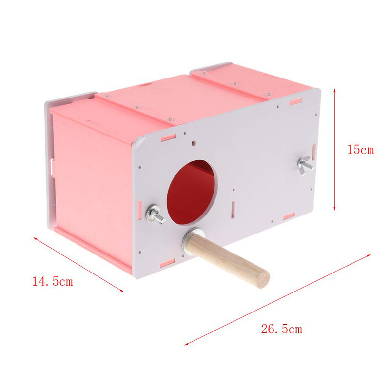Lemmiklindude aretuskast lindude inkubaatorkast pesakast lemmikloomade inkubatsioonimaja tarvikud koos jaamapulkade ja kruvidega
