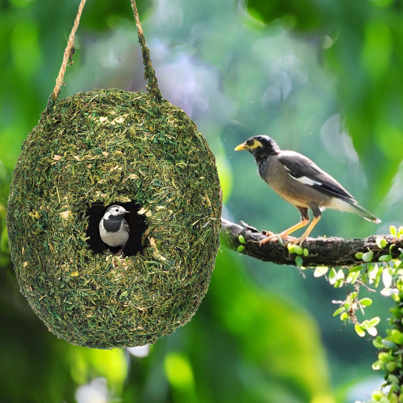 Cușcă de păsări Cușcă de păsări Iarbă naturală Cușcă de ouă Casă de păsări în aer liber Decorativ țesut agățat Cuib pentru papagali Dormitor pentru animale de companie