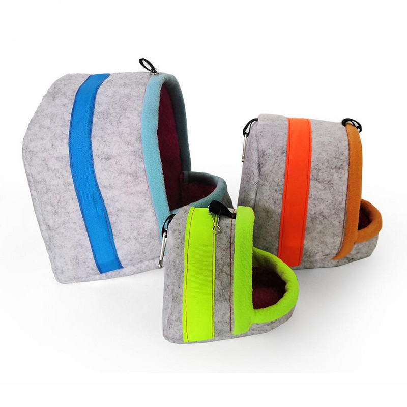 Πουλιά Χειμερινή ζεστή βαμβακερή φωλιά υπνόσακος με 2 γάντζους για παπαγάλο χάμστερ τσιντσιλά σκίουρος σκαντζόχοιρος