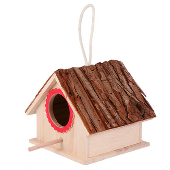 Креативна дървена кутия за гнездо за къщичка за птици, висяща къщичка за птици, ръчно изработени занаяти