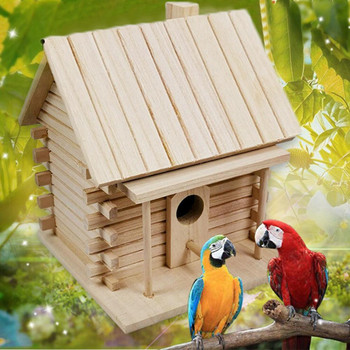 A63I Къща за птици Стенно дървено гнездо Dox Nest House Къща за птици Кутия за птици Дървена кутия Декорация на клетка Градински орнамент