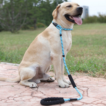 Μεγάλο αντανακλαστικό σκυλί με λουρί σκύλου με 5 Χρώμα Νάιλον Βασικά Λουριά Μεγάλο κολάρο σκύλου που περπατά για το Labrador Rottweiler