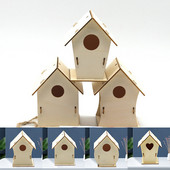 Cuib de păsări din lemn DIY, pictură neterminată, păsări, casa papagal, artizanat, agățat în aer liber, cuib de păsări, decor pentru grădină, aprovizionare pentru animale de companie